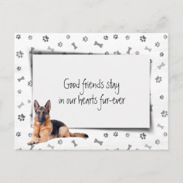 Postal Pésame por la pérdida de un Pastor Alemán