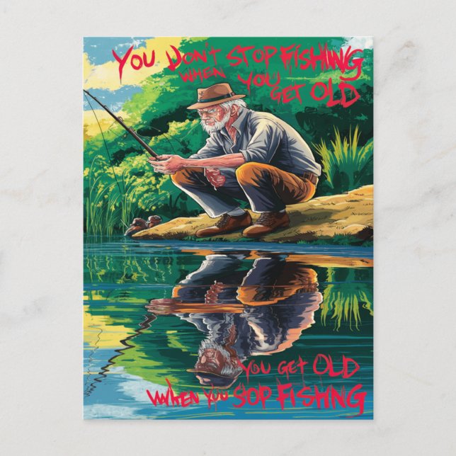 Postal Pesca con edad (Anverso)