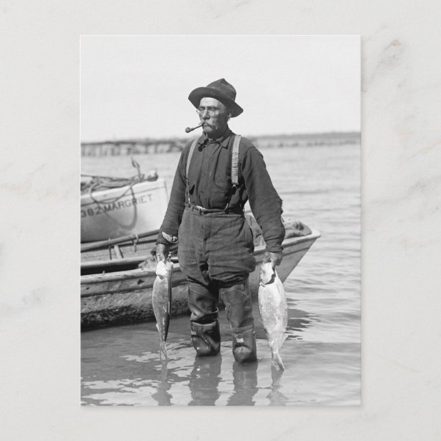 Postal Pesca con manchas, a principios del siglo XX (Anverso)