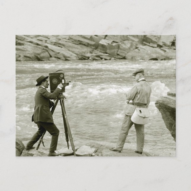 Postal Pesca con mosca, 1918 (Anverso)