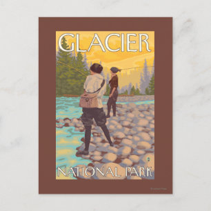 Postal Pesca con mosca - Parque Nacional Glaciar, MT