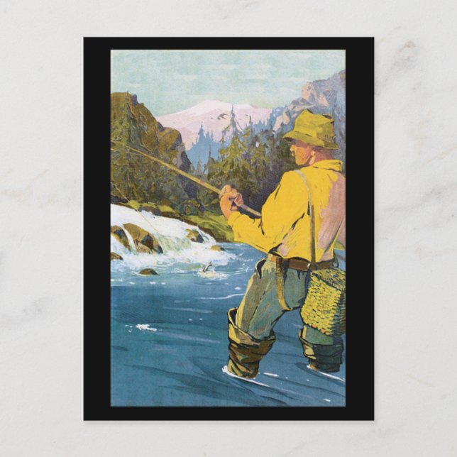 Postal pesca con mosca Pstcard (Anverso)