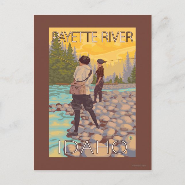 Postal Pesca con mosca - Río Payette, Idaho (Anverso)