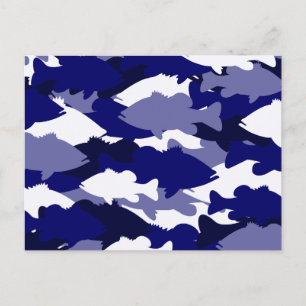 Postal Pesca con naftalina de camo azul