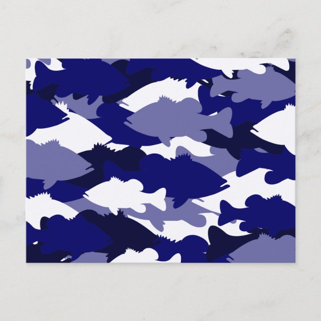 Postal Pesca con naftalina de camo azul (Anverso)