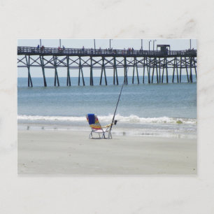 Postal Pesca de cartas en la playa de Oak Island