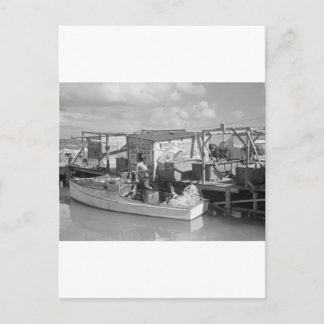 Postal Pesca de Cayos de Florida, 1938 (Anverso)