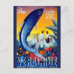 Postal Pesca de época Vera Cruz Turismo Mexicano