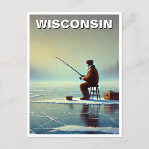 Postal Pesca de hielo de Wisconsin