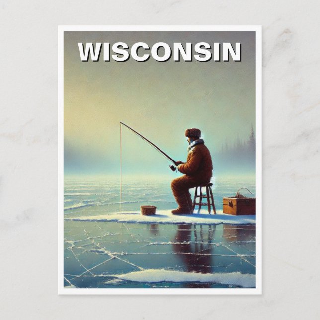 Postal Pesca de hielo de Wisconsin (Anverso)