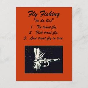 Postal Pesca de mosca "para hacer la lista" Postcard "Roy