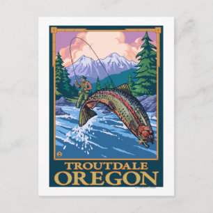 Postal Pesca de mosca - Troutdale, Oregón