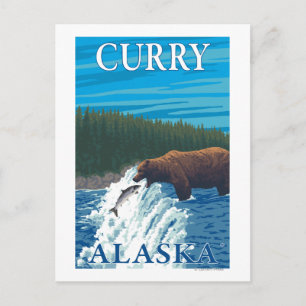 Postal Pesca de oso en río - Curry, Alaska