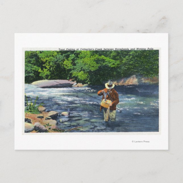 Postal Pesca de truchas en la arrobilla de Catherine (Anverso)