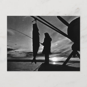 Postal Pesca del avión flotante Vintage USA Alaska