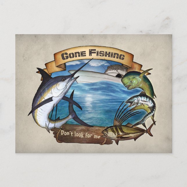 Postal Pesca desconocida - No me busques (Anverso)