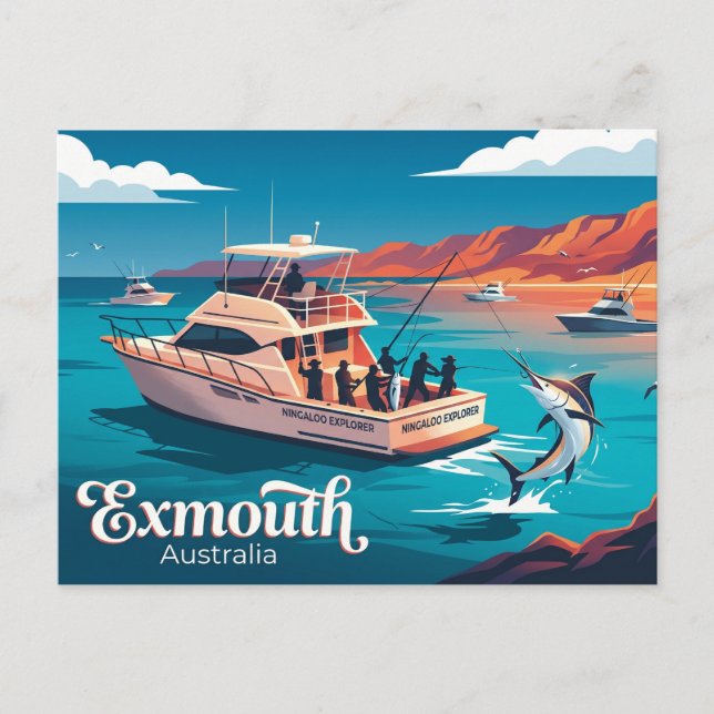 Postal Pesca en alta mar en Exmouth Australia (Anverso)