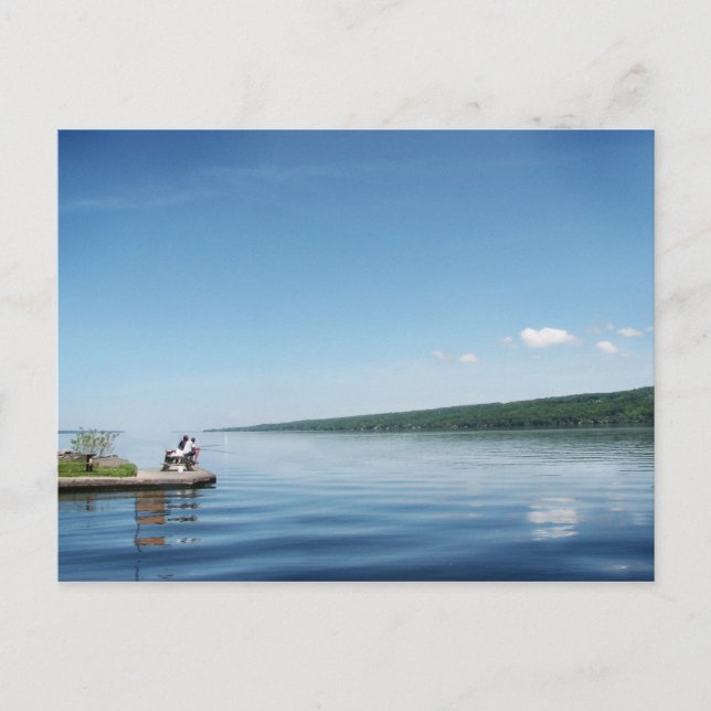 Postal Pesca en el lago Cayuga (Anverso)