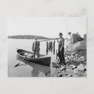 Postal Pesca en el lago en los Adirondacks, 1903