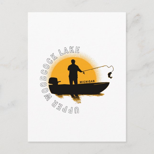 Postal Pesca en Lago Michigan (Anverso)