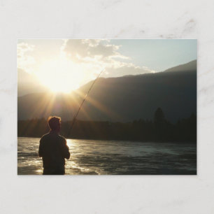 Postal Pesca en un rayo de sol
