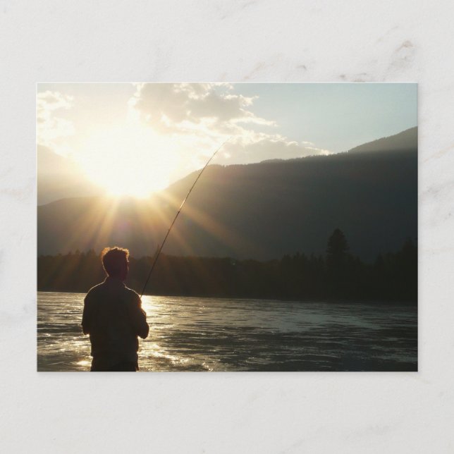 Postal Pesca en un rayo de sol (Anverso)