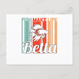 Postal Pesca Ornamental Pesca Betta Acuario Retro
