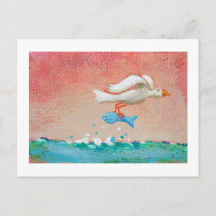 Postal Pesca para la cena - Pequeño arte #608 Arte de Páj