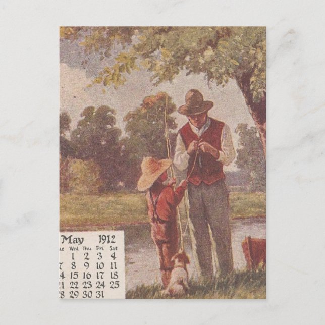 Postal Pesca Vintage de 1912 (Anverso)
