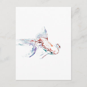 Postal Pescado arcoiris multicolor neón/pez dorado/Koi