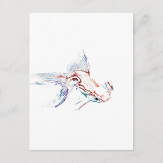 Postal Pescado arcoiris multicolor neón/pez dorado/Koi