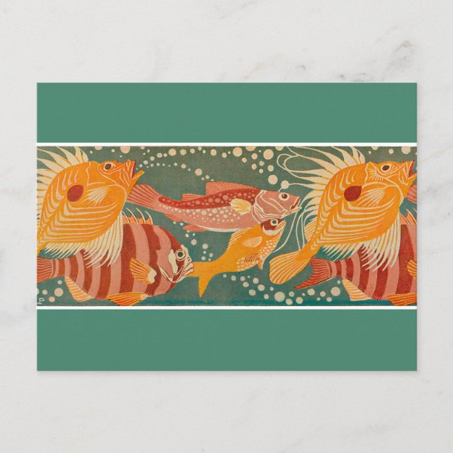 Postal Pescado Art Nouveau (Anverso)