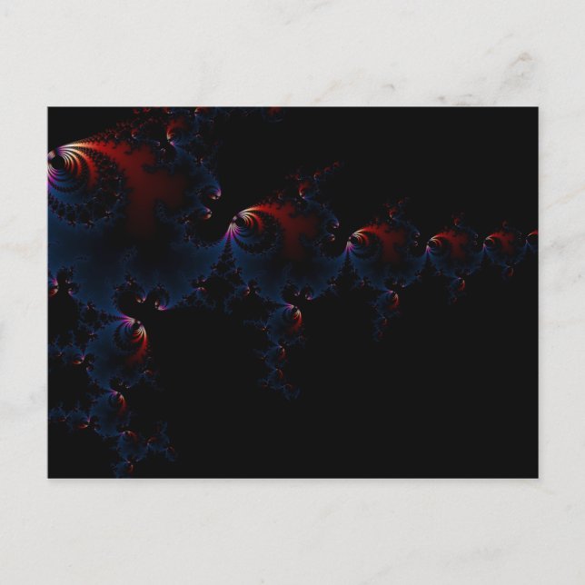 Postal Pescado: arte fractal (Anverso)