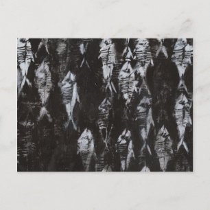 Postal Pescado blanco fósil sobre fondo negro