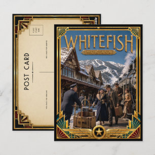 Postal Pescado Blanco Montana Arte Deco Antiguo Edad de O