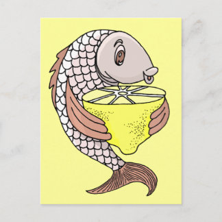 Postal Pescado con limón