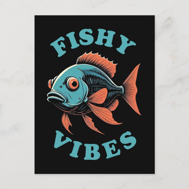 Postal Pescado con pepitas - Pescado divertido (Anverso)