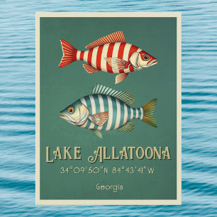 Postal Pescado de Allatoona Georgia Postcard