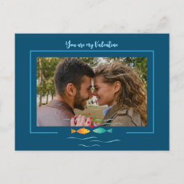 Postal Pescado de amor lindo en la foto del personalizado