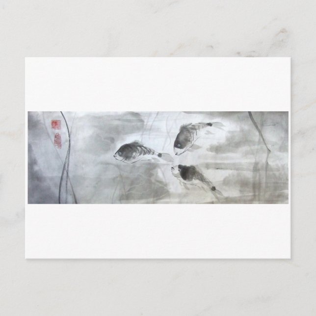 Postal Pescado de carpa de plata (Anverso)