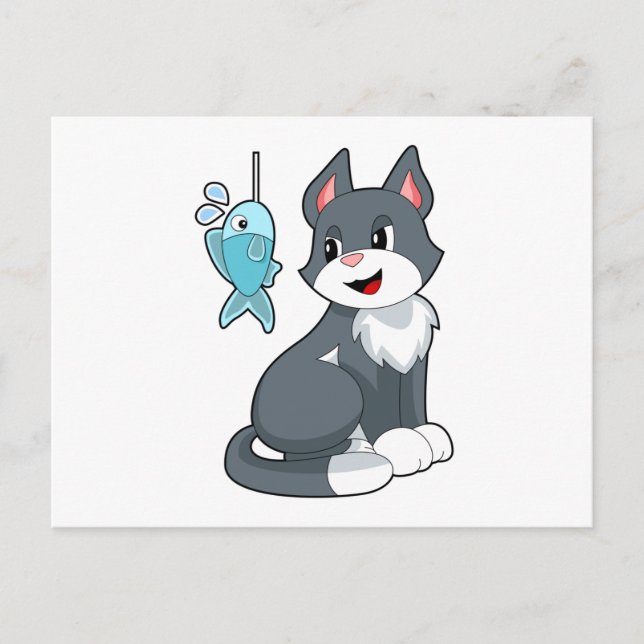 Postal Pescado de cebo para gatos (Anverso)