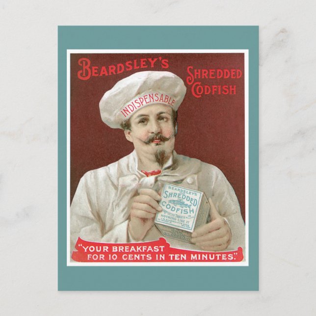 Postal Pescado de codorniz de puré Comida de cosecha y ar (Anverso)