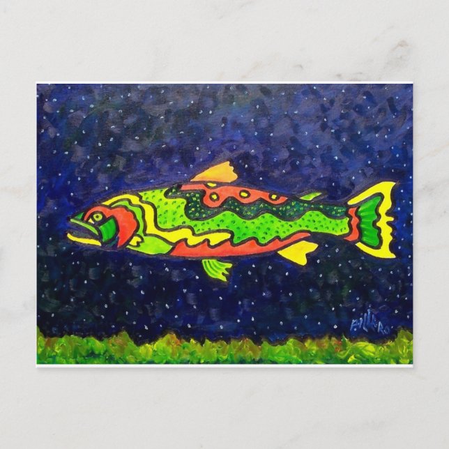 Postal Pescado de color (Anverso)
