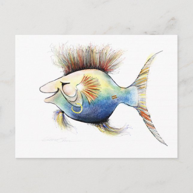 Postal Pescado de fantasía: Cod Stewart (Anverso)