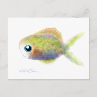 Postal Pescado de fantasía: El niño de ojos azules