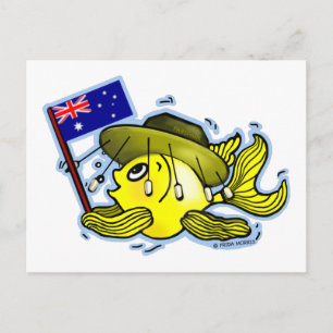 Postal Pescado de la bandera australiana divertido pez OZ