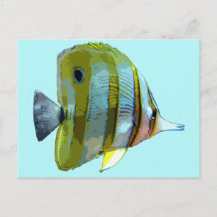 Postal Pescado de mariposa con bandas de cobre