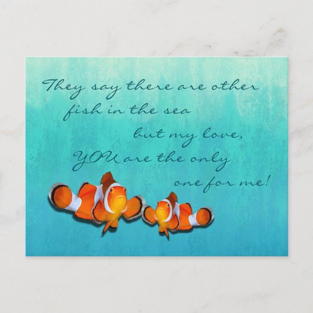 Postal Pescado de Payaso en el Mar (Anverso)