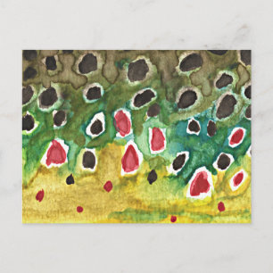 Postal Pescado de trucha marrón