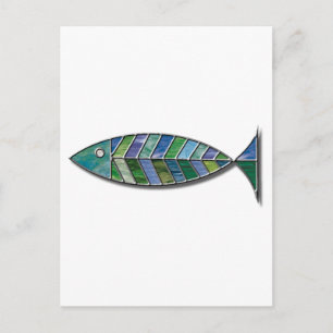 Postal Pescado de vidrio contenido